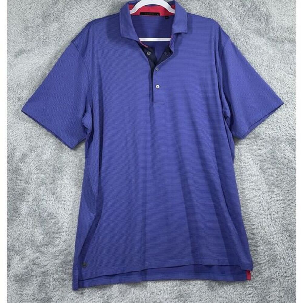 Greyson Golf Polo Shirt Stripe Stretch Performance‎ Wolf Purple Men's Size XL